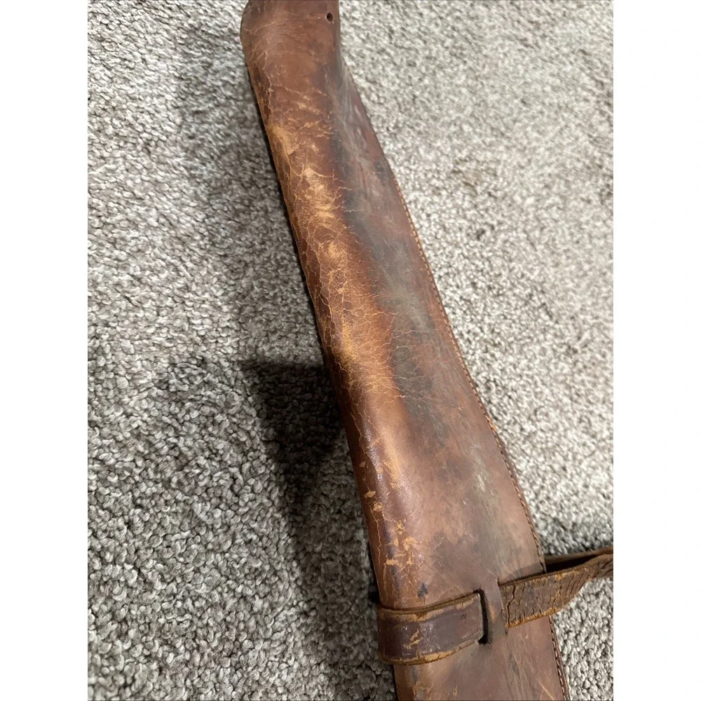 Vtg Western Hand Tooled Leather Accents Rifle Shotgun Case Bag Sling Scabbard